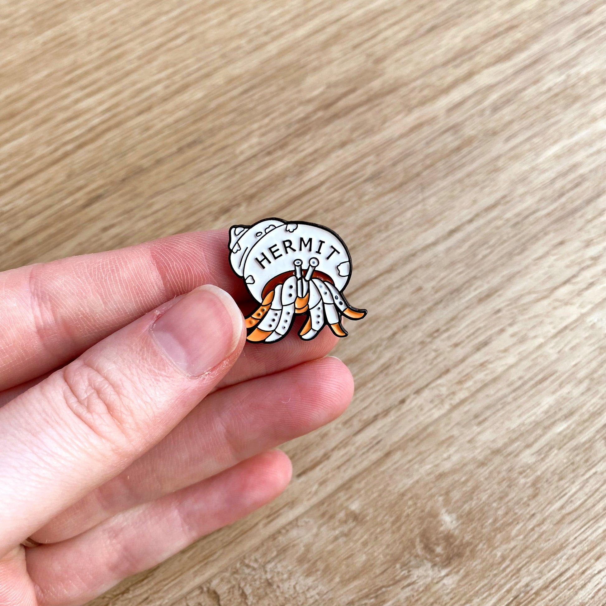 enamel brooch lapel pin hermit crab design for introverts