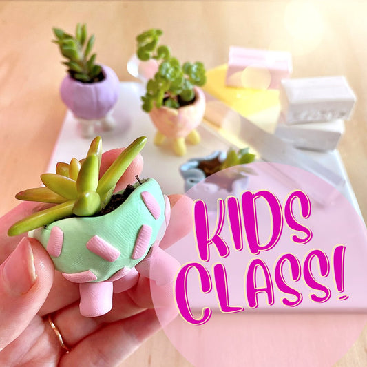 mini polymer clay succulent planter workshop for kids in brisbane!