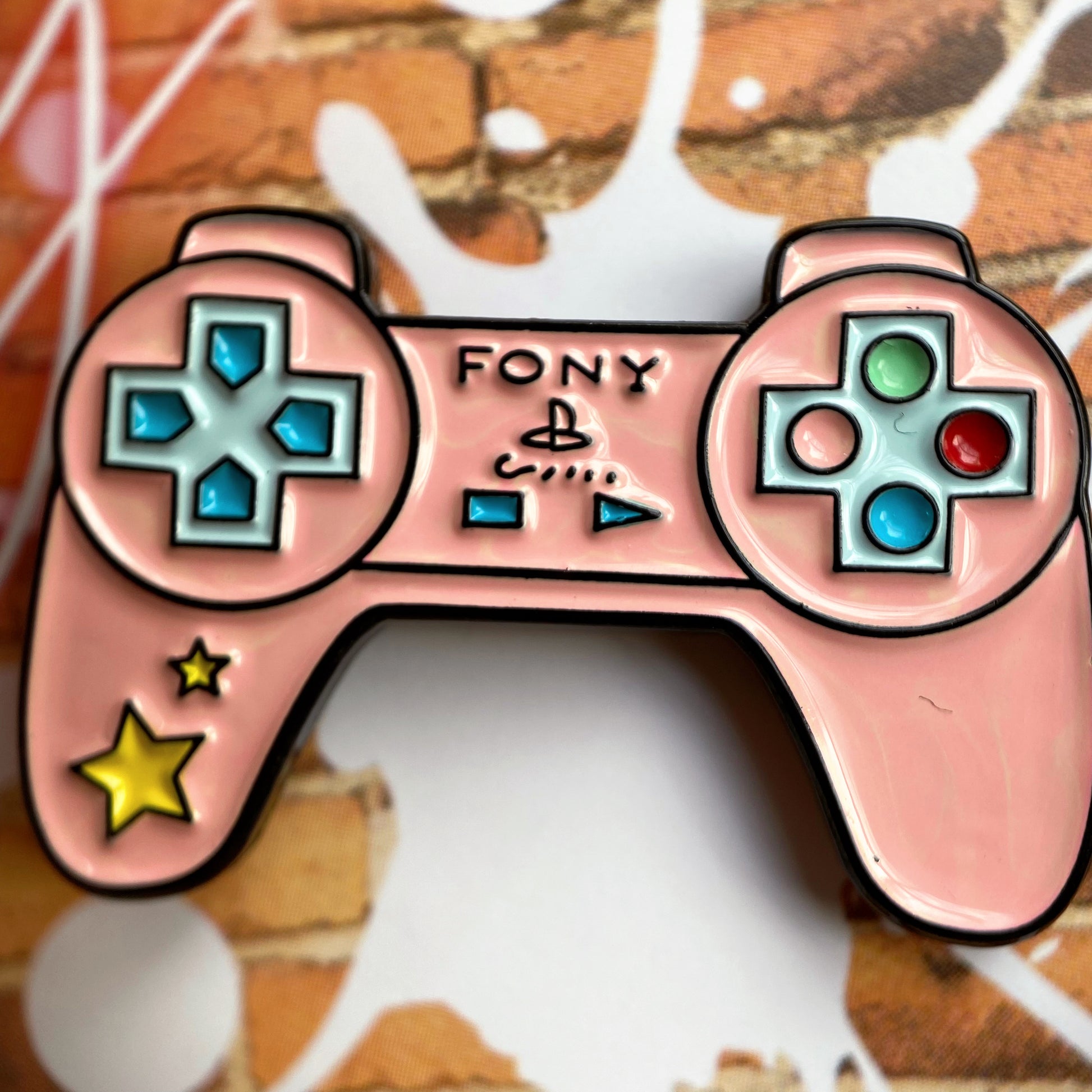 fake sony playstation controller enamel pin