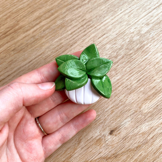 potted plant handmade polymer clay brooch pin
