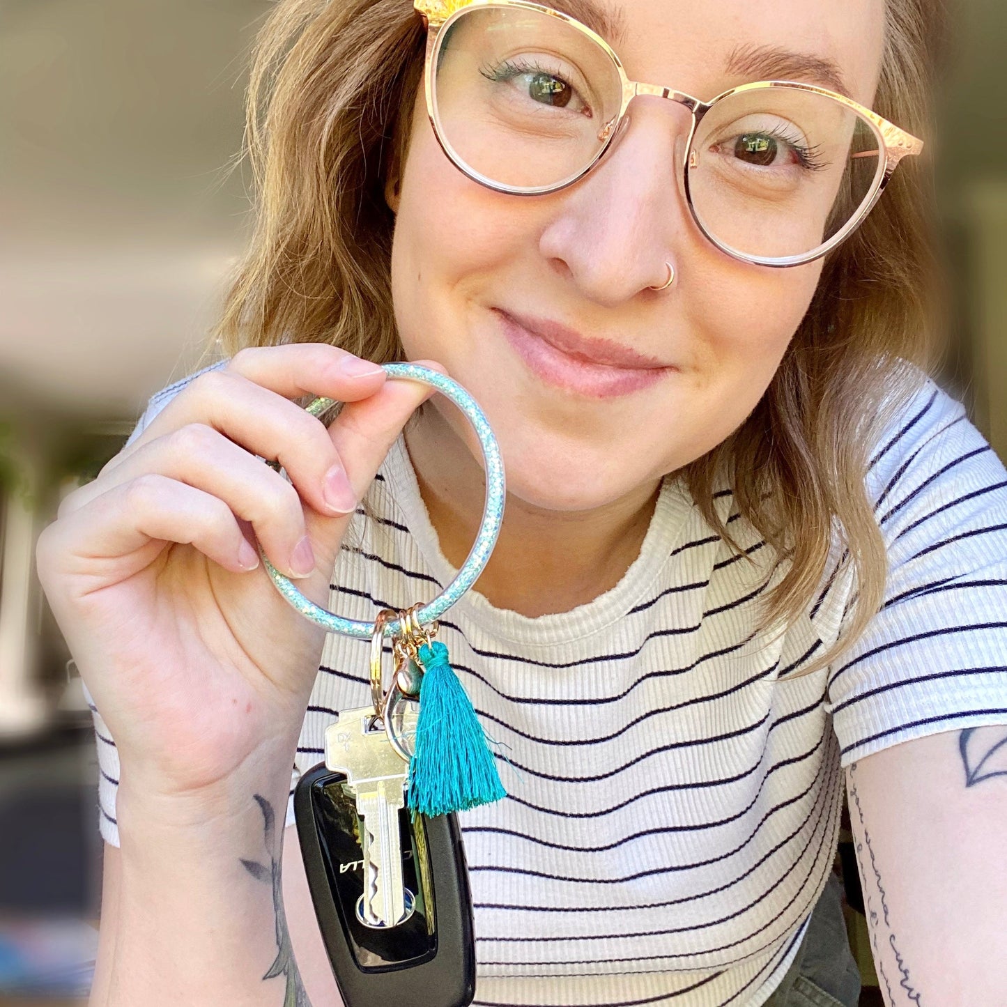 carry your keys on this convenient bracelet keychain