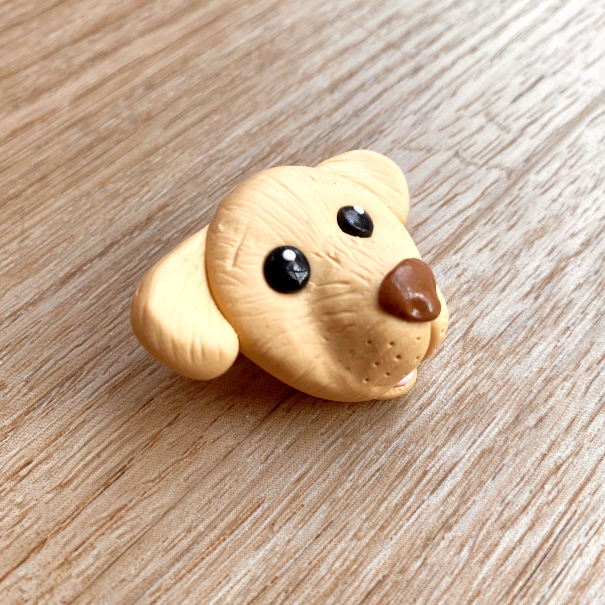 3D hand sculpted polymer clay dog brooch pin