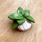 3D polymer clay potted plant brooch pin