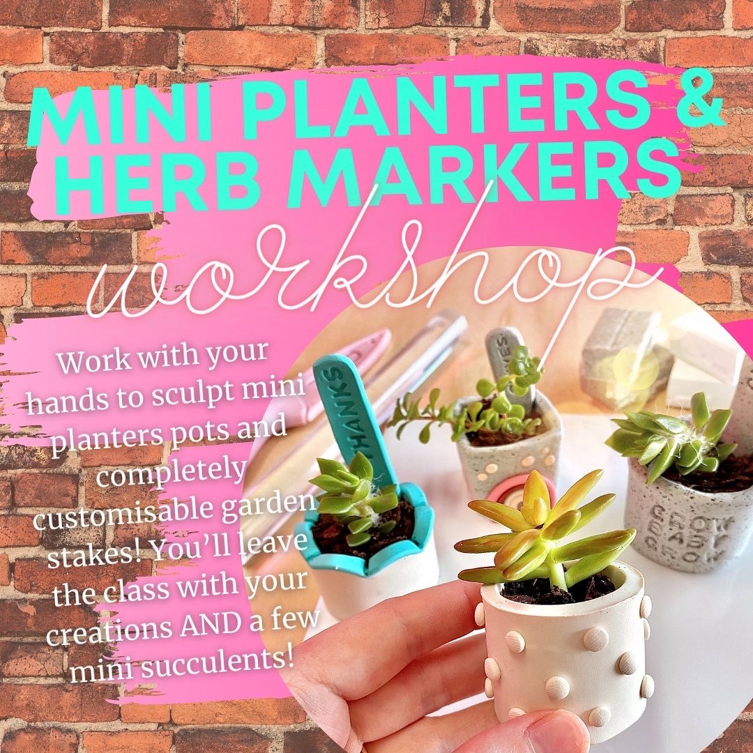 polymer clay mini planter workshop in brisbane