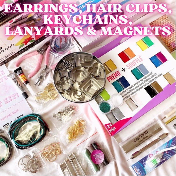 The Ultimate Polymer Clay Craft Kit  Earrings, Keychains, Hair Clips +  More – Blushery