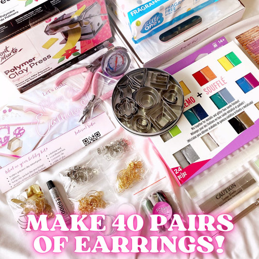 The ULTIMATE Polymer Clay Earring Making Hobby Kit | 40 Pairs! Earrings Blushery